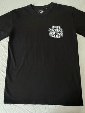 Twisted Label Men’s M Black Anti Social Racing Club Graphic T-Shirt Crew